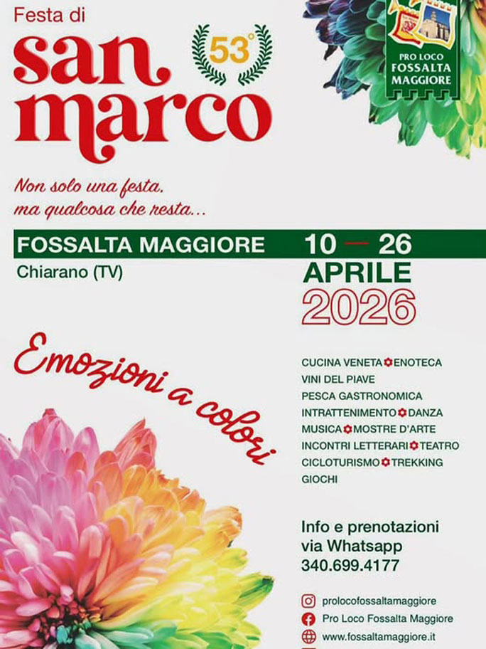 CHIARANO FOSSALTA MAGGIORE FESTA DI SAN MARCO