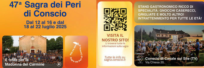 Casale sul Sile Conscio 47ª Sagra dei Peri e SubConscio Festival dal 12 Luglio al 22 Luglio 2025