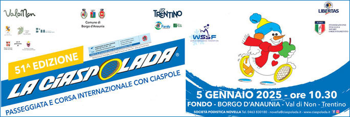 La Ciaspolada | Campionato del Mondo di Ciaspole | Word Snowshoe Championship | Val di Non Trentino Domenica 5 Gennaio 2025