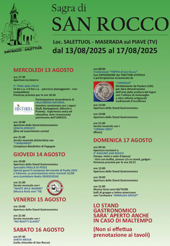 2025 SALETTUOL
SAGRA DI SAN ROCCO

