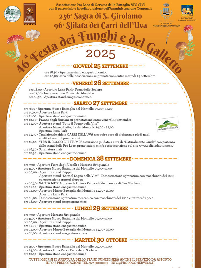 NERVESA DELLA BATTAGLIA (TV)
ESTA DEI FUNGHI E DEL GALLETTO