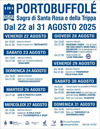 PORTOBUFFOLE' (TV)
SAGRA DI SANTA ROSA E DELLA TRIPPA