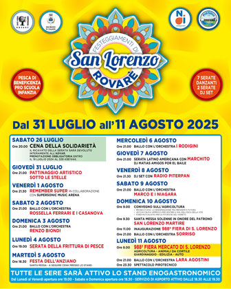 2025 ROVARE'
FESTEGGIAMENTI DI SAN LORENZO 