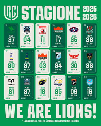 2025 UNITED RUGBY CHAMPIONSHIP MATCH CALENDAR