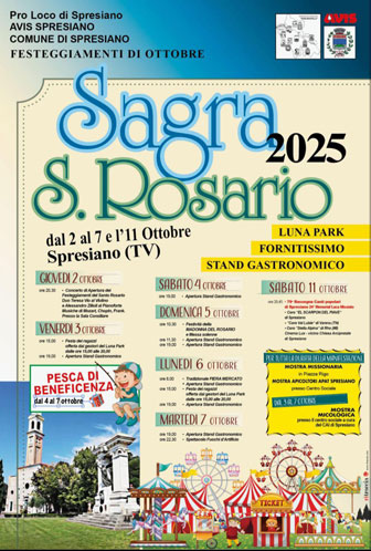 SPRESIANO (TV)
SAGRA S. ROSARIO 
FESTEGGIAMENTI DI OTTOBRE 