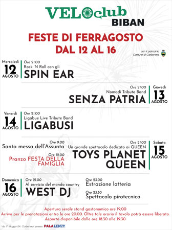 CARBONERA BIBAN FESTE DI FERRAGOSTO