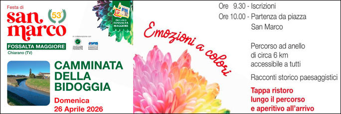 CHIARANO FOSSALTA MAGGIORE camminata della bidoggia