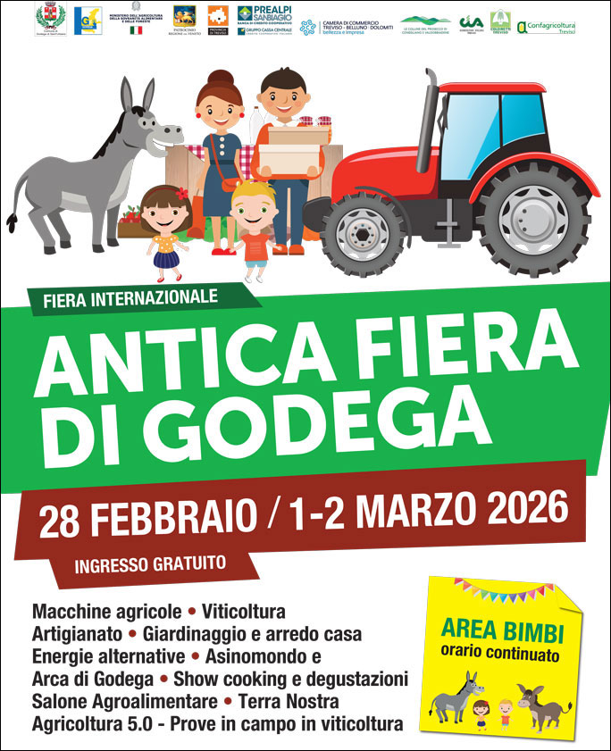 Godega di Sant'Urbano Antica Fiera di Godega Sabato 28 Febbraio Domenica 1 Lunedi 2 Marzo 2026