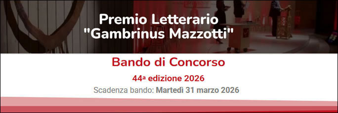 PREMIO LETTERARIO MAZZOTTI bando di concorso 2026