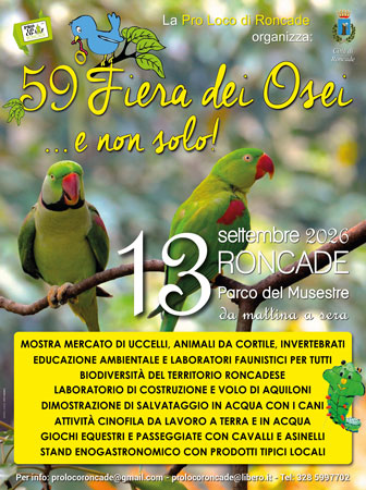 RONCADE FIERA DEI OSEI FIERA DEGLI UCCELLI MOSTRA MERCATO ANIMALI