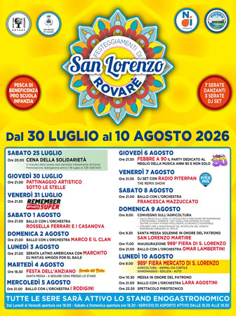 SAN BIAGIO DI CALLALTA ROVARE' FESTEGGIAMENTI DI SAN LORENZO