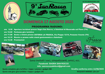 MASERADA SUL PIAVE SALETTUOL RADUNO SAN ROCCO DI VESPE MOTO E AUTO DI EPOCA