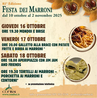 festa dei marroni di combai ottobre 16 17 18