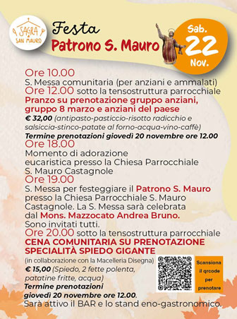 CASTAGNOLE SAGRA DI SAN MAURO 22 novembre 2025