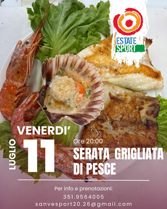 san vendemiano SERATA GRIGLIATA DI PESCE