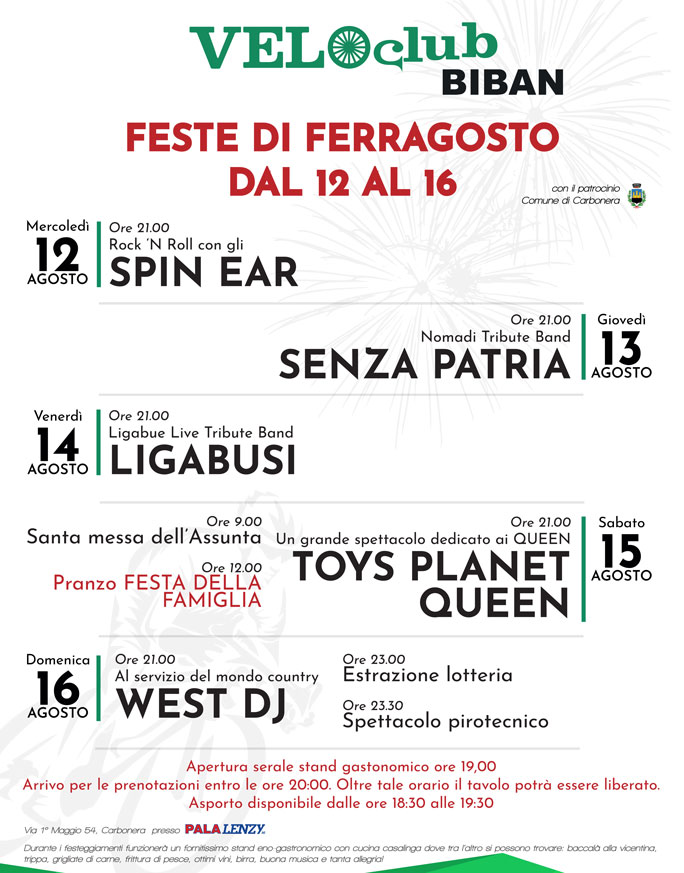 CARBONERA BIBAN FESTE DI FERRAGOSTO