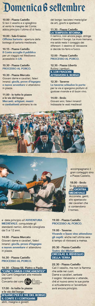 medioevo a valvasone domenica 6 settembre