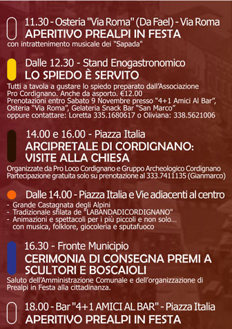 2024 cordignano prealpi in festa domenica 10 novembre