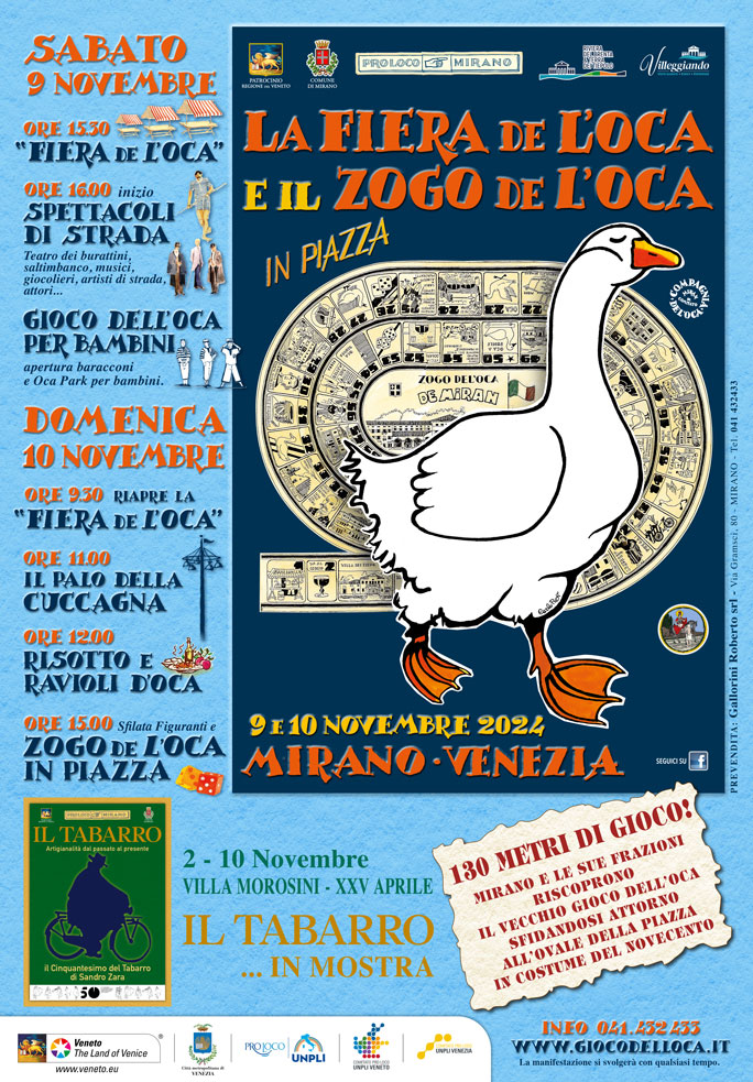 Mirano Fiera De l'Oca e Zogo de l'Oca Sabato 9 e Domenica 10 Novembre 2024