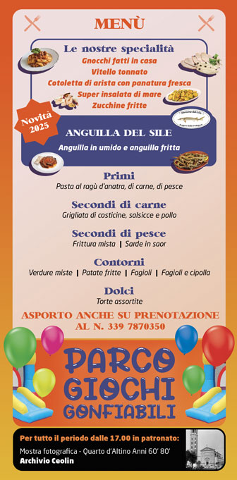 QUARTO DI ALTINO IN FESTA menù