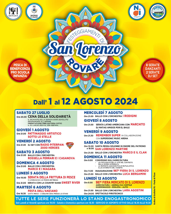 2024 SAN BIAGIO DI CALLALTA ROVARE' FESTEGGIAMENTI DI SAN LORENZO