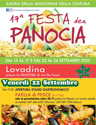 22 settembre 2023 SPRESIANO LOVASINA 17ª FESTA DEA PANOCIA 