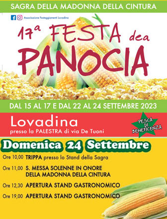 24 settembre 2023 SPRESIANO LOVASINA 17ª FESTA DEA PANOCIA 