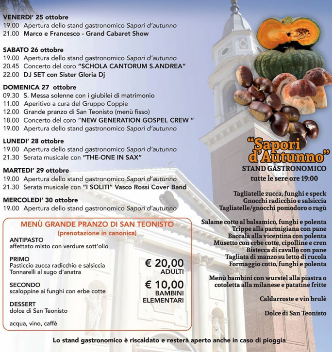 2024 TREVIGNANO FESTA DI SAN TEONISTO programma