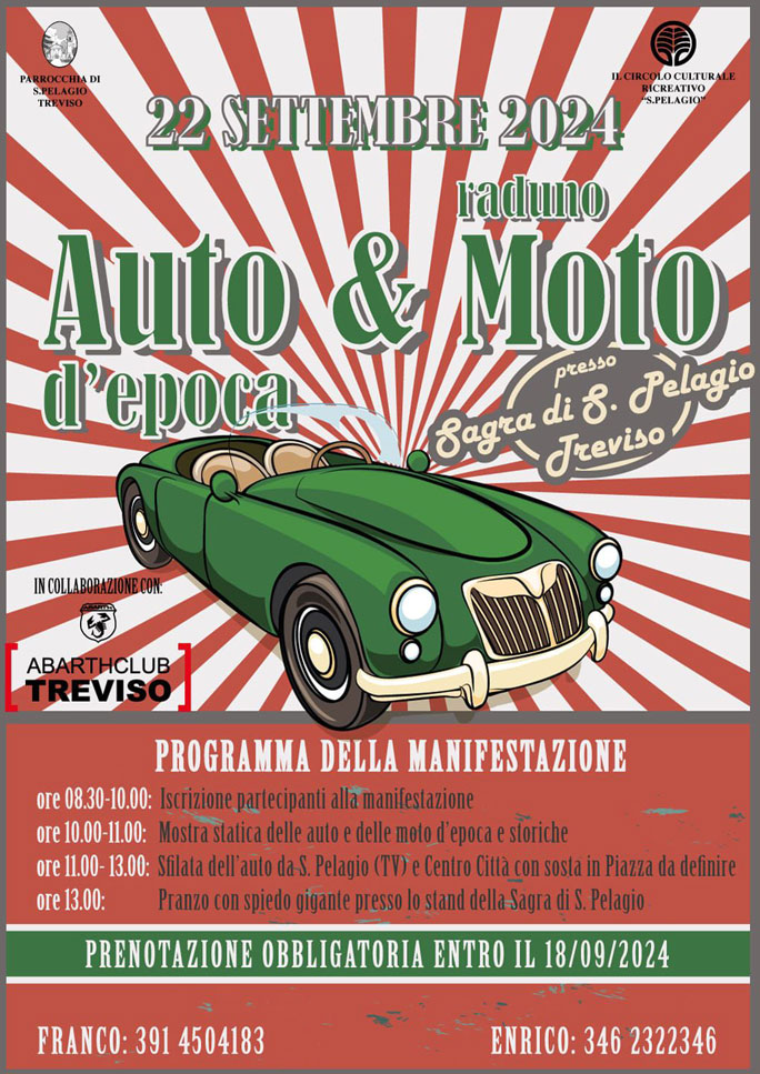 2024 treviso san pelagio raduno auto e moto d'epoca