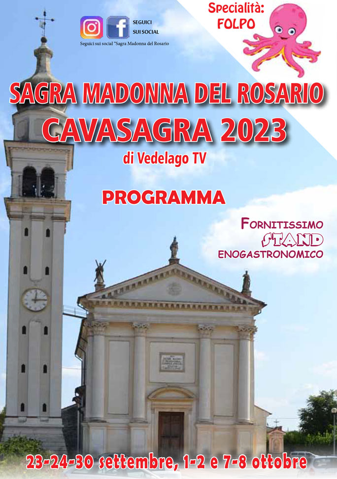 Vedelago Cavasagra Sagra Madonna del Rosario dal 23 Settembre al 8 Ottobre 2023