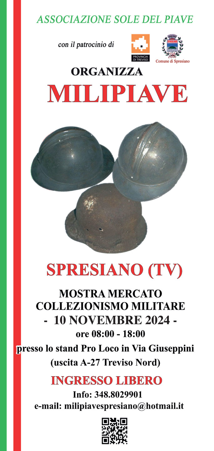 2024 MOSTRA MERCATO COLLEZIONISMO MILITARE MILIPIAVE A TREVISO SPRESIANO