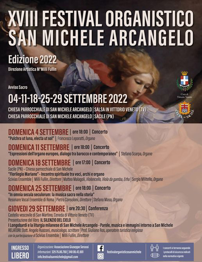 Festival Organistico San Michele Arcangelo 18ª Edizione dal 4 Settembre al 29 Settembre 2022