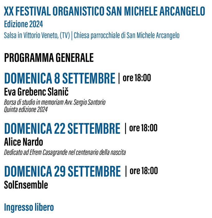 programma 2024 FESTIVAL ORGANISTICO SAN MICHELE ARCANGELO