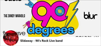 SLIDAWAY 90 DEGREES
Oasis, Blur, The Verve, Pulp, Coldplay, Supergrass 
