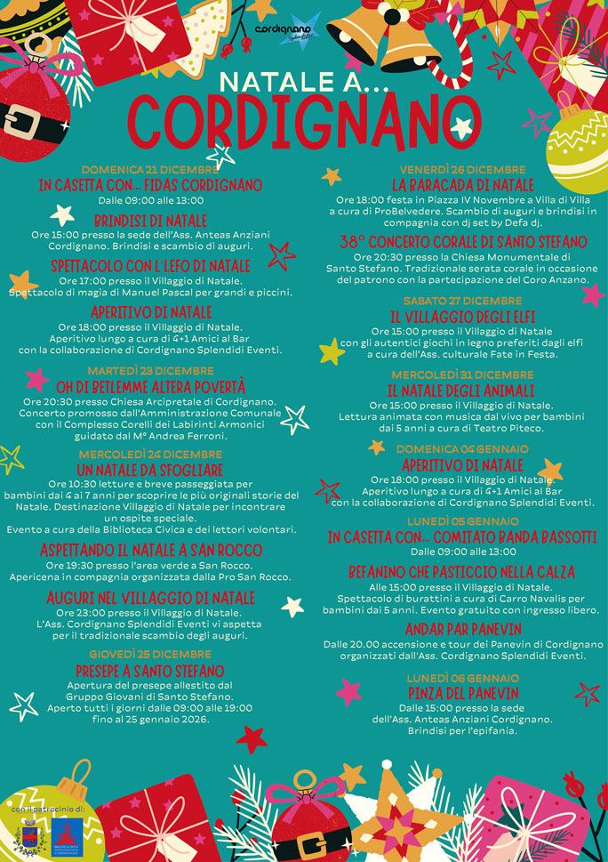 Natale a Cordignano dal 5 Dicembre al 6 Gennaio 2026