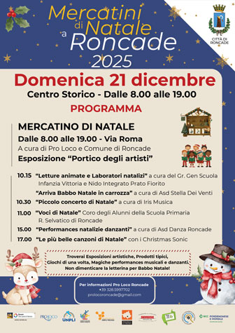 domenica 21 dicembre mercatini di natale a roncade