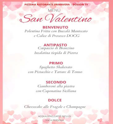 San Valentino a Casier Ristorante Pizzeria Primavera