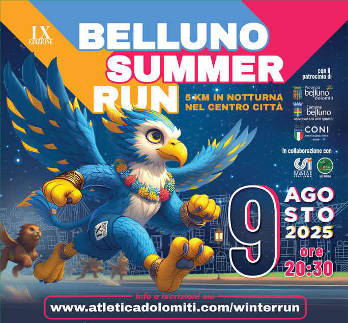 Belluno Summer Run 5 km in Notturna nel Centro Città Belluno Sabato 9 Agosto 2025