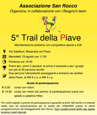 MASERADA SUL PIAVE SALETTUOL TRAIL DELLA PIAVE programma