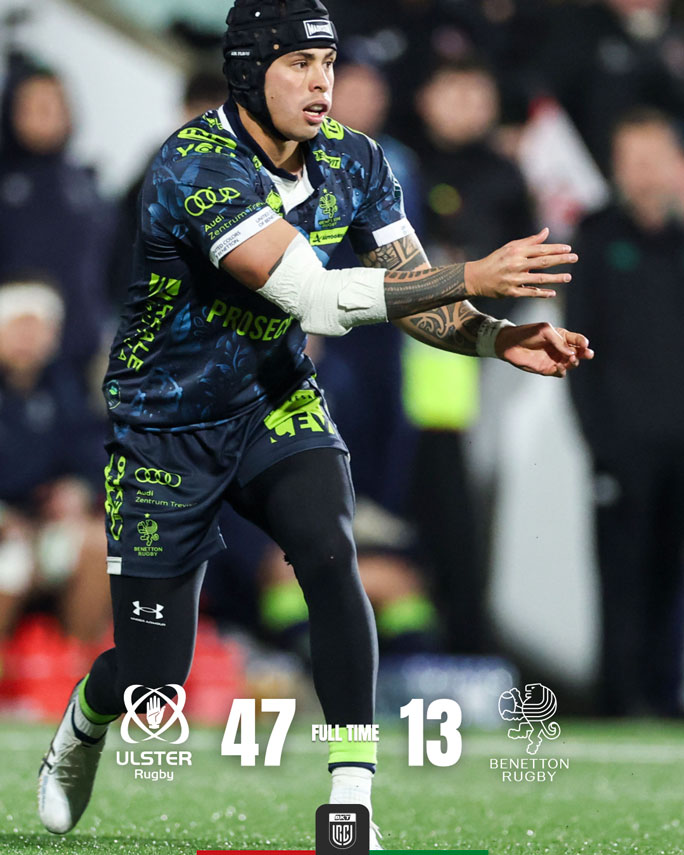Rugby match Ulster Rugby Treviso Benetton 