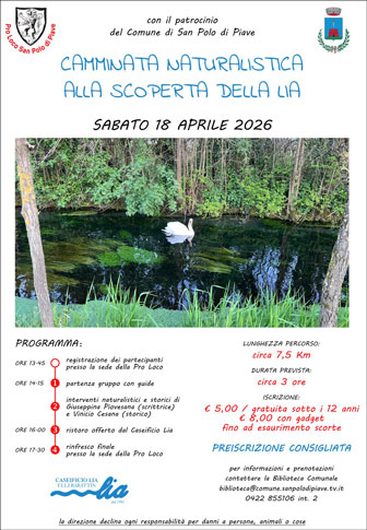 SAN POLO DI PIAVE CAMMINATA NATURALISTICA ALLA SCOPERTA DELLA LIA