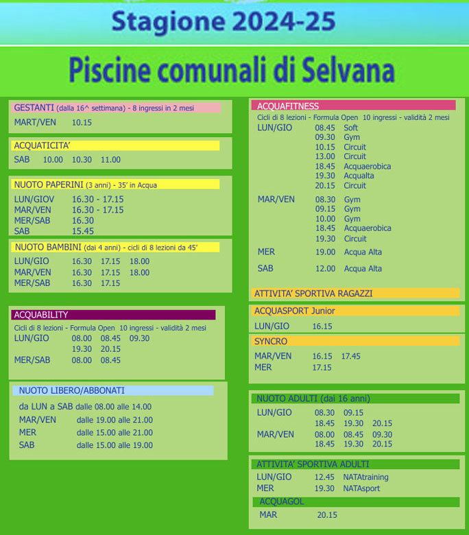 2024 piscina di treviso selvana orari 